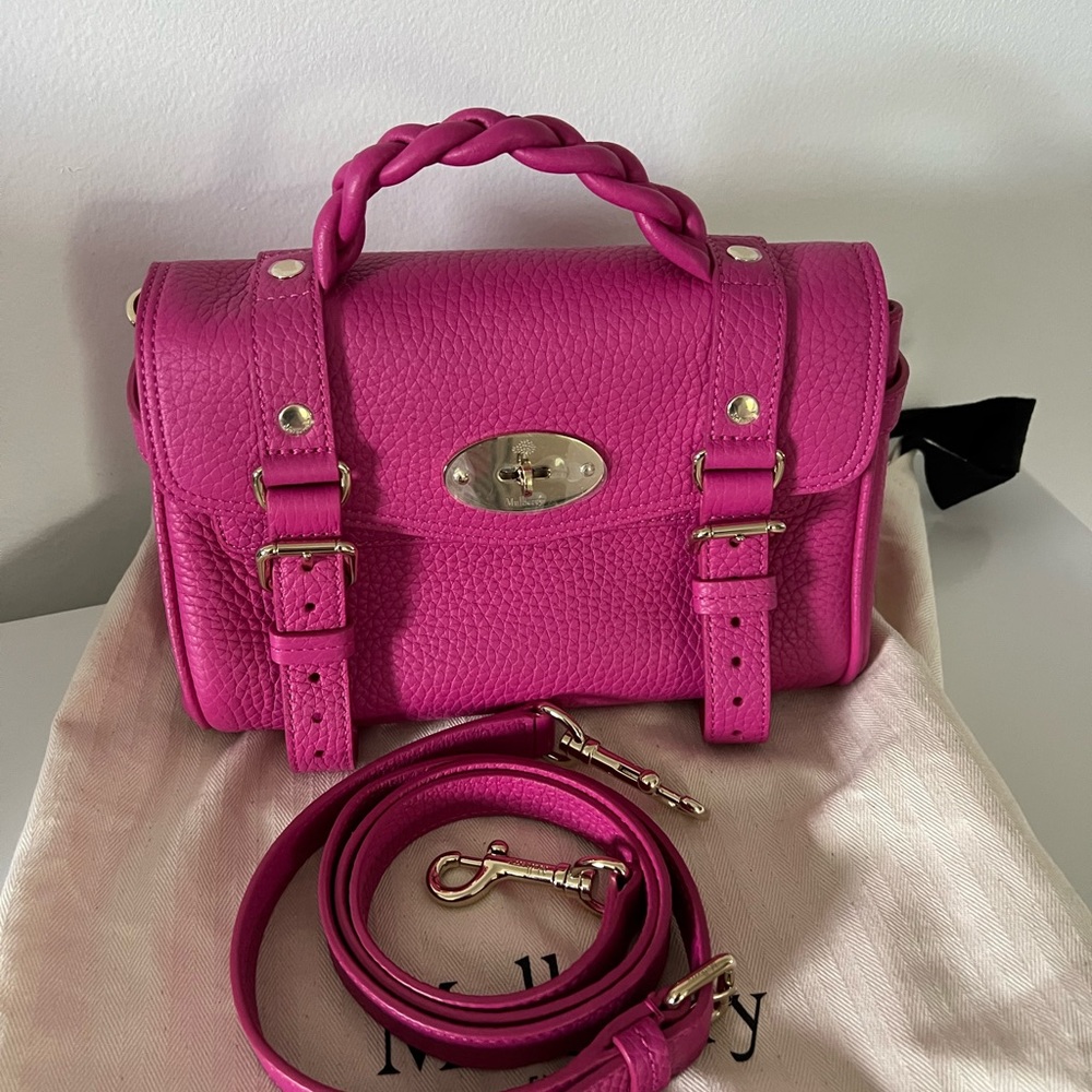 NWT Mulberry Mini Alexa Heavy Grain Pink